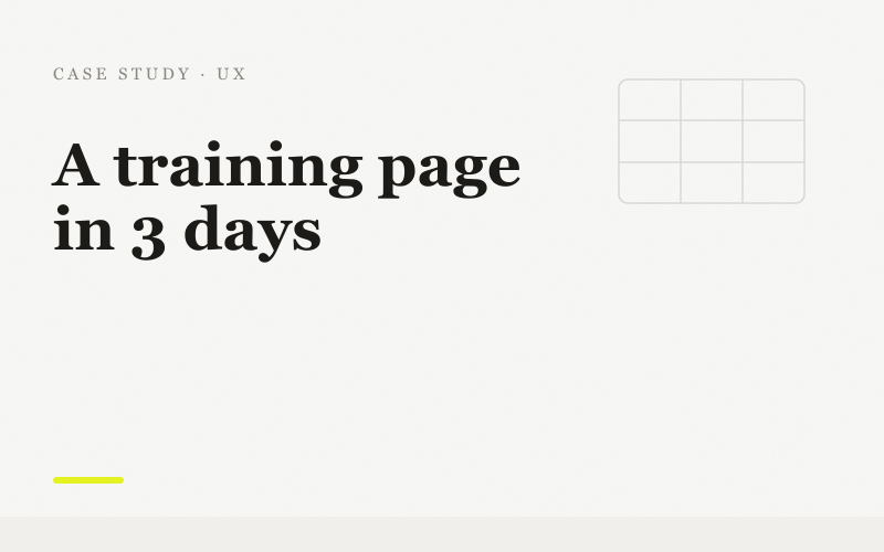 🎓 UX Decisions I Made Creating a Tech Trainings Page in 3 Days